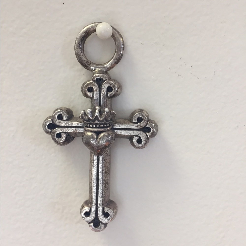 King Baby Cross w/ crowned heart pendant